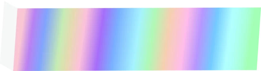 Abstract gradient bar is floating on transparent background, displaying soft pastel rainbow hues