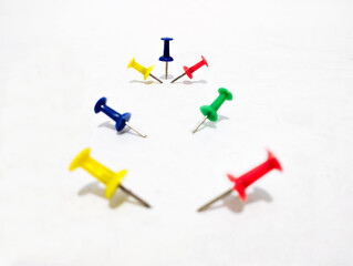 colorful push pins