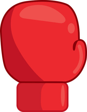 Fototapeta Bright red stylized boxing glove is showing curved gloss and shading on transparent background