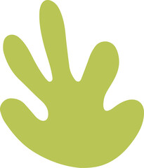 Abstract green shape is floating on transparent background, with five rounded lobes in flat design