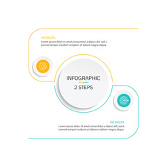 Naklejka premium Business infographic template. Thin line design with 2 option, process line connection. Vector illustration.