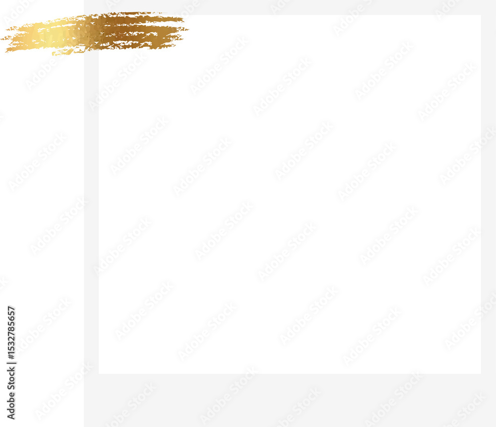 Aufkleber flat teal rectangle with gold border and brushstroke accents is floating on transparent background