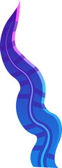 Flat design ribbon is flowing over transparent background, showing wavy gradient stripes