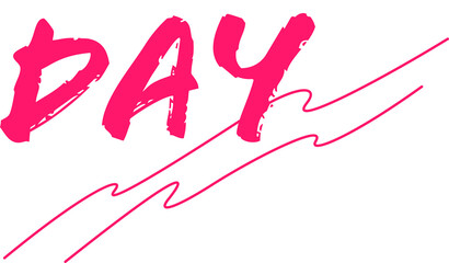 Flat design celebrating Women's Day is showing pink brushstroke typography on transparent backdrop