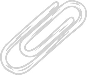 Stylized paperclip is floating on transparent background, showing brush-stroke edges