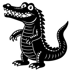 vector illustration of cartoon crocodile