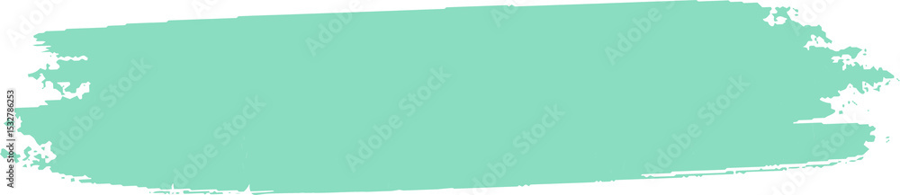 Poster abstract teal brushstroke is showing in flat vector style with textured streaks on clear background