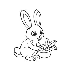 Obraz premium Bunny Playing Hopscotch Coloring Page