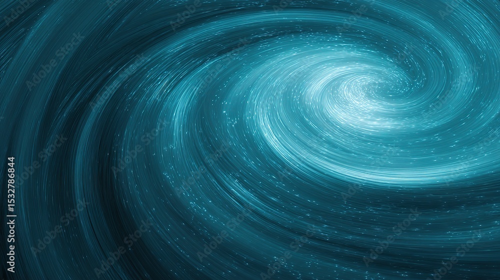 Poster vibrant cyan swirl in space with high-quality data representation