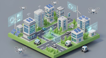 Smart City Sustainable Urban Development with Drones and Renewable Energy