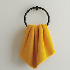 yellow towel on a hanger