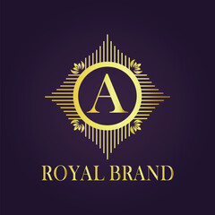 Fototapeta premium Letter luxury gold logo concept