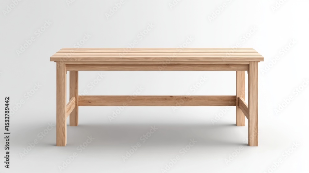 Poster simple wooden table with clean lines on a light background