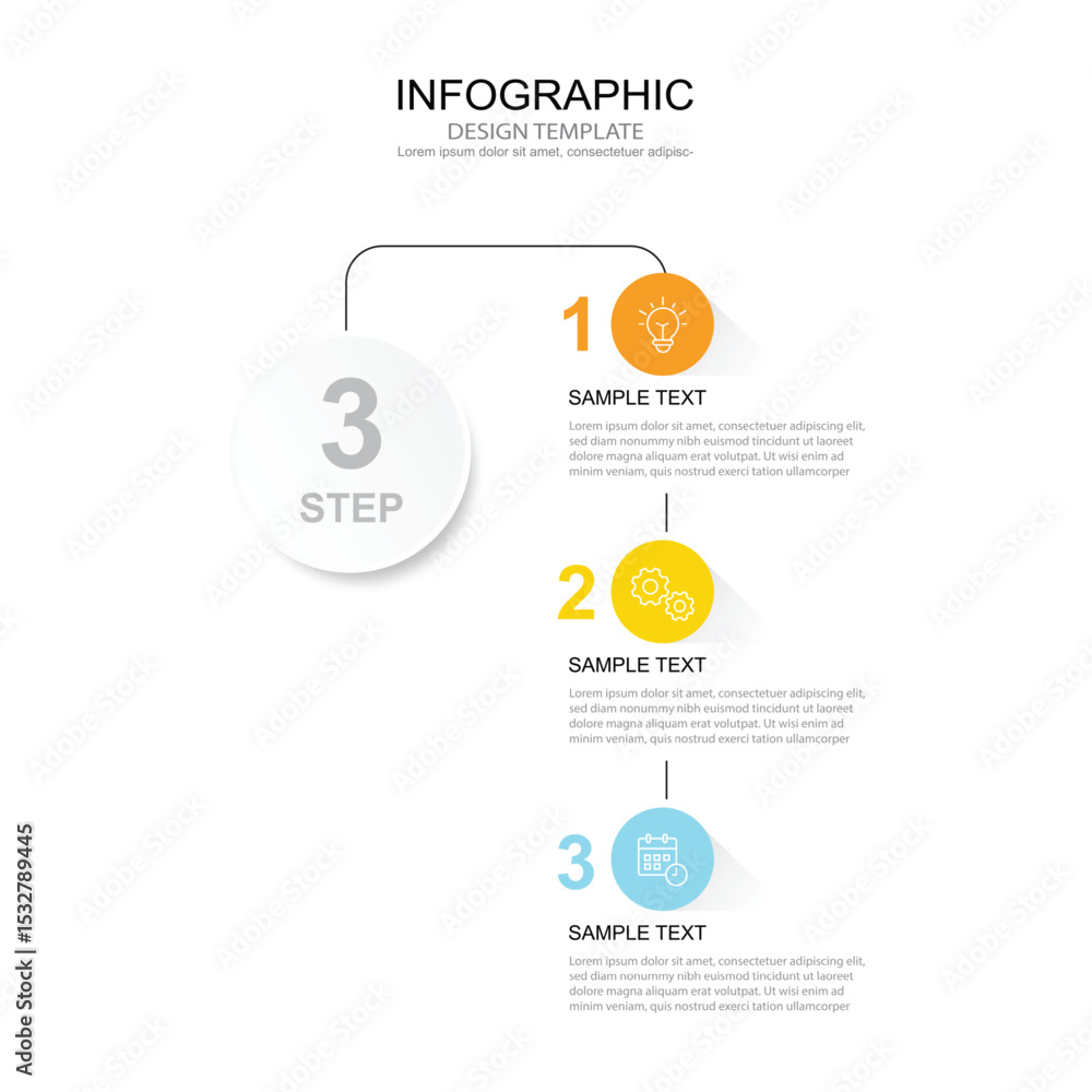 Poster infographic 3 options design elements for your business data. vector illustration