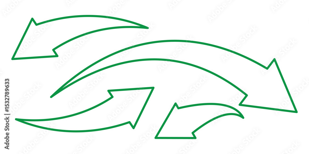 Aufkleber curve line arrows icon. set of hand drawn curve arrow symbol. simple curve arrow icon vector illustr