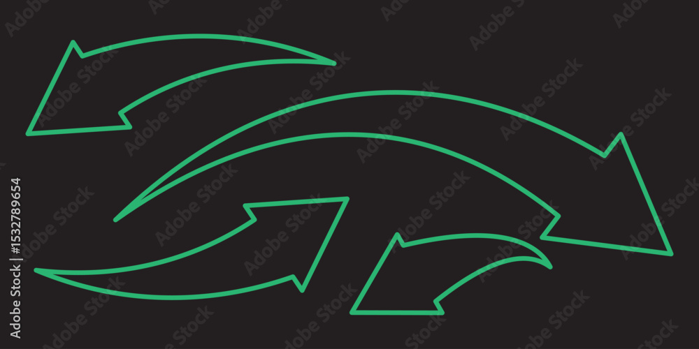 Aufkleber curve line arrows icon. set of hand drawn curve arrow symbol. simple curve arrow icon vector illustr