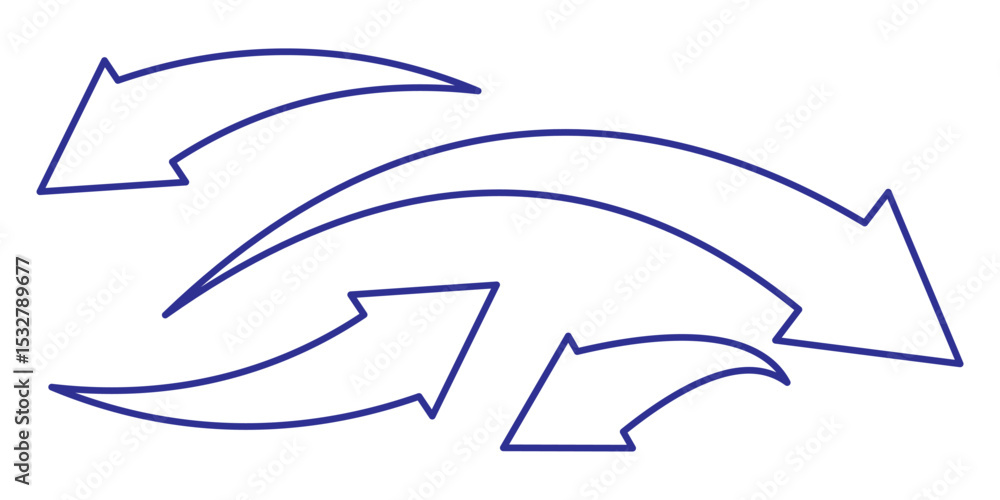 Aufkleber curve line arrows icon. set of hand drawn curve arrow symbol. simple curve arrow icon vector illustr