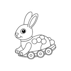 Obraz premium Printable Bunny Roasting Sunflower Seeds Outline