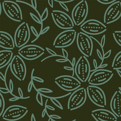 Vintage floral seamless pattern. Trendy painted flower background. Repeating floral patter
