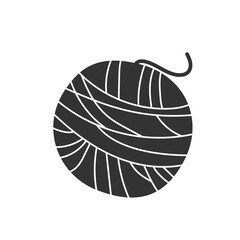 Black and white vector of yarn ball with knitting needles — great for craft templates, DIY projects, and handmade product labels.