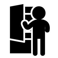 Daily life solid icon. Searching the fridge