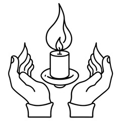 hand holding a candle