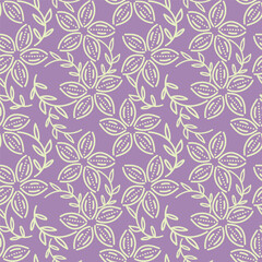 Vintage floral seamless pattern. Trendy painted flower background. Repeating floral patter
