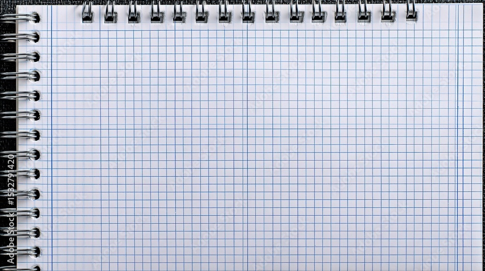 Poster blue grid lines notebook page with textured background for writing