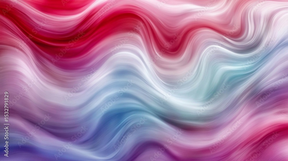 Aufkleber Abstract wave patterns in bold colors flowing across the frame, with a soft gradient background and dynamic lines creating motion