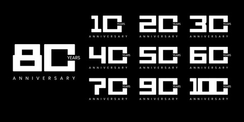 Minimalist Block Number Anniversary Set