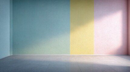 Plain Pastel Colored Office Wall Lacking Decor in Soft Tones
