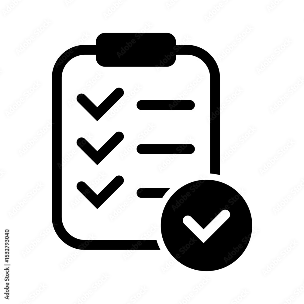 Aufkleber clipboard icon. clipboard with check mark icon. checklist sign symbol for web site and app design.