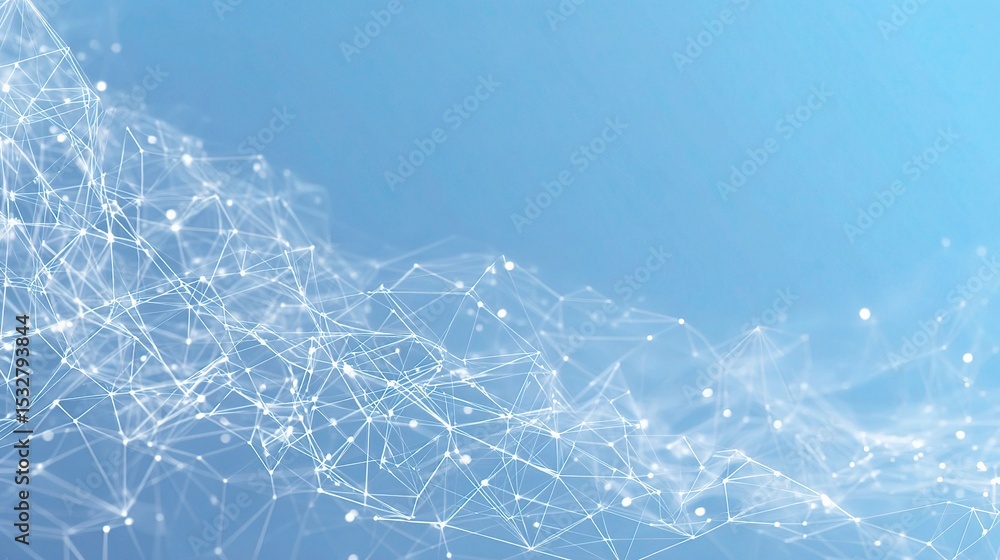 Poster abstract vector template with polygonal mesh and line art background