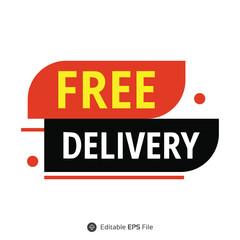 A bold and eye-catching FREE DELIVERY badge design, ideal for e-commerce promotions, retail marketing, and logistics branding