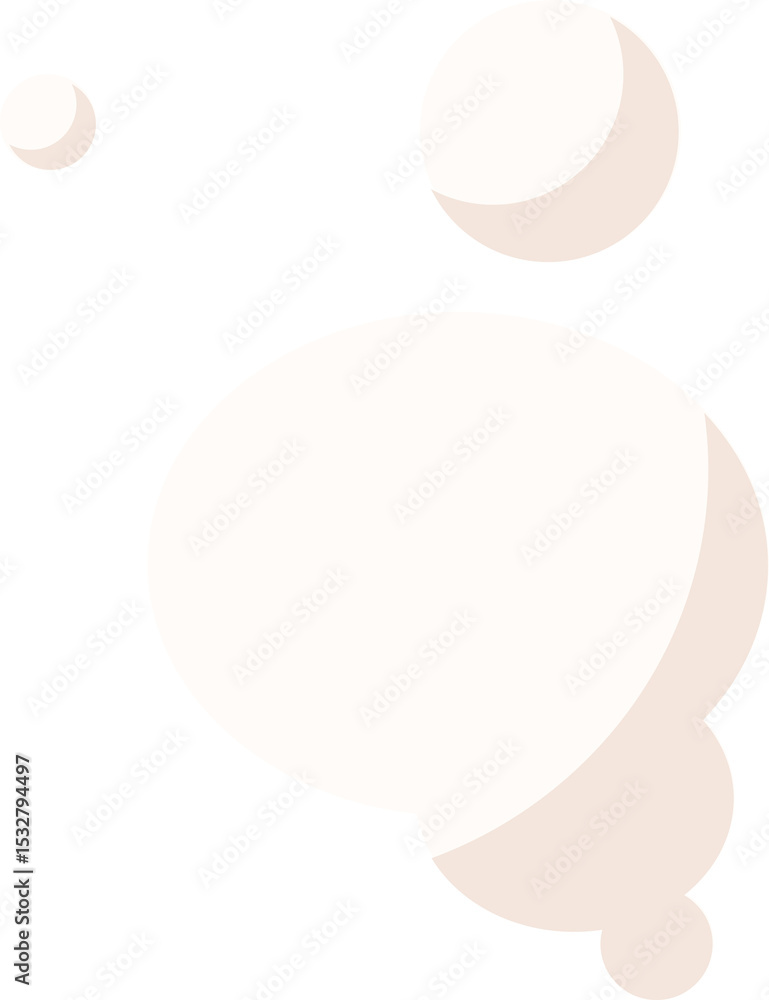 Poster flat design speech bubble is floating on transparent backdrop with three connectors and two circles