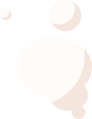 Flat design speech bubble is floating on transparent backdrop with three connectors and two circles