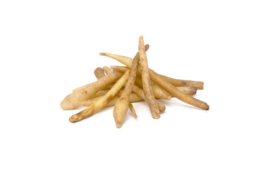 Fresh Finger Root Rhizomes Isolated On White Background