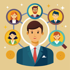 Networking and Business Connections Vector Illustration