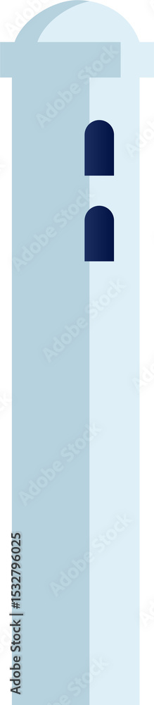 Aufkleber stylized thermometer icon is showing in flat vector on transparent backdrop with blue level markers