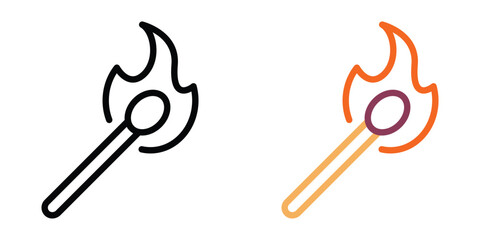 Burning match icon design. vector illustration  for apps and websites.