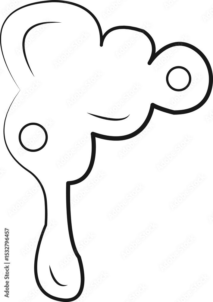 Poster white liquid splash is floating in flat style over transparent background with round holes, curves