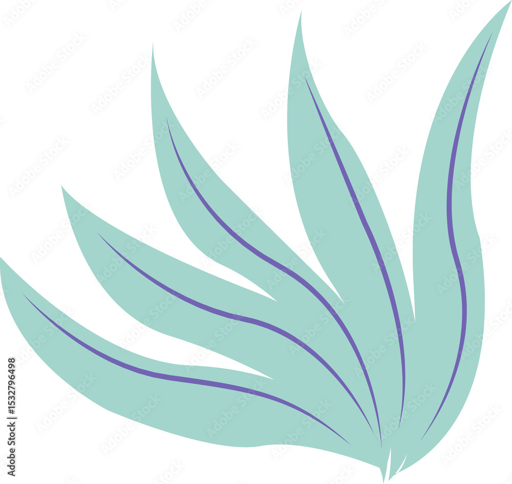 Aufkleber abstract leaf fan is showing purple stripes rendering in flat design on transparent background