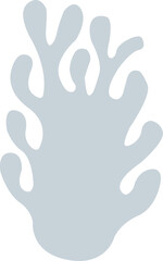 Abstract organic form is floating in flat design featuring rounded lobes on transparent background