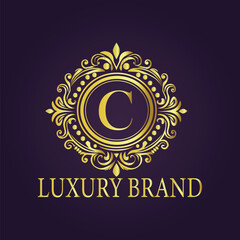 Letter  luxury gold logo concept