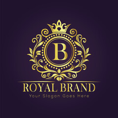 Letter luxury gold logo concept