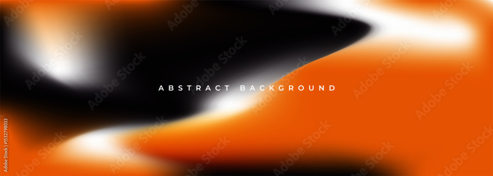 Poster black and orange color gradient holographic bright vector background. abstract creative coloured ban