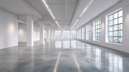 Fototapeta premium Spacious Modern Office Interior with Minimalist Furnishings