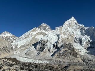 View of Everest, Nuptse and Khumbu Glacier from Kalapatthar, Nepal