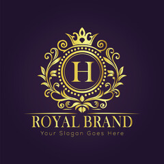 Letter luxury gold logo concept