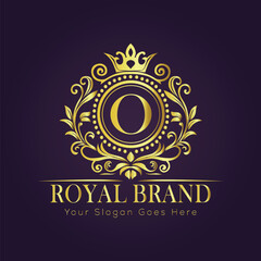Letter luxury gold logo concept